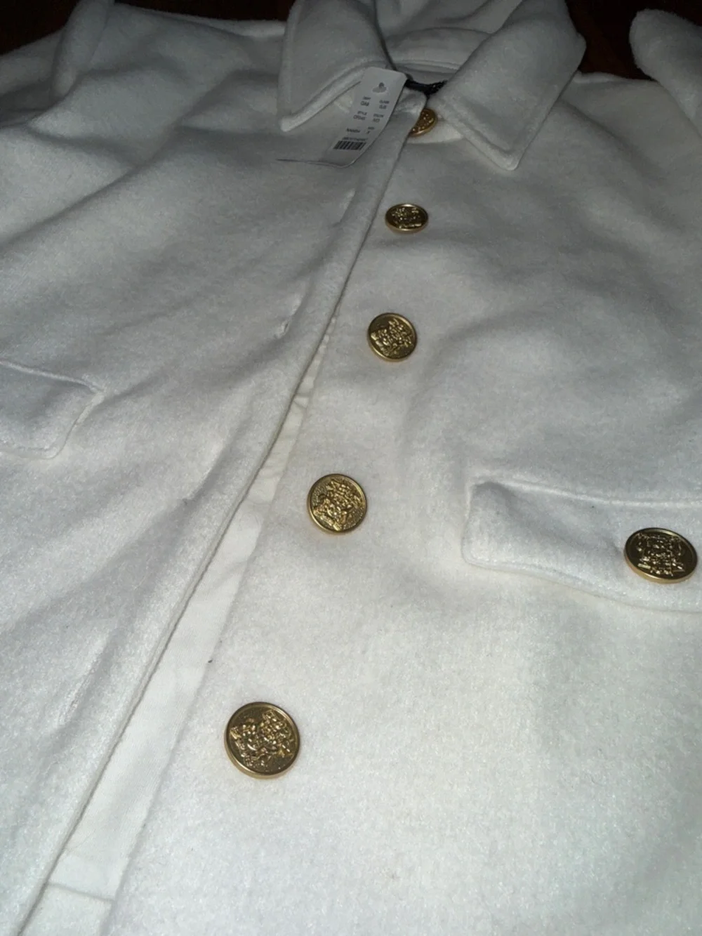 NWT J. Crew Cream IVORy Button-Front Cropped lady Jacket poly wool blend size S